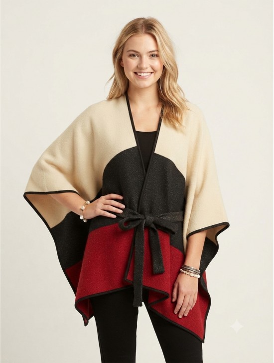 Triple Tone Cape W/Waistband Triple Tone Cape W/Waistband